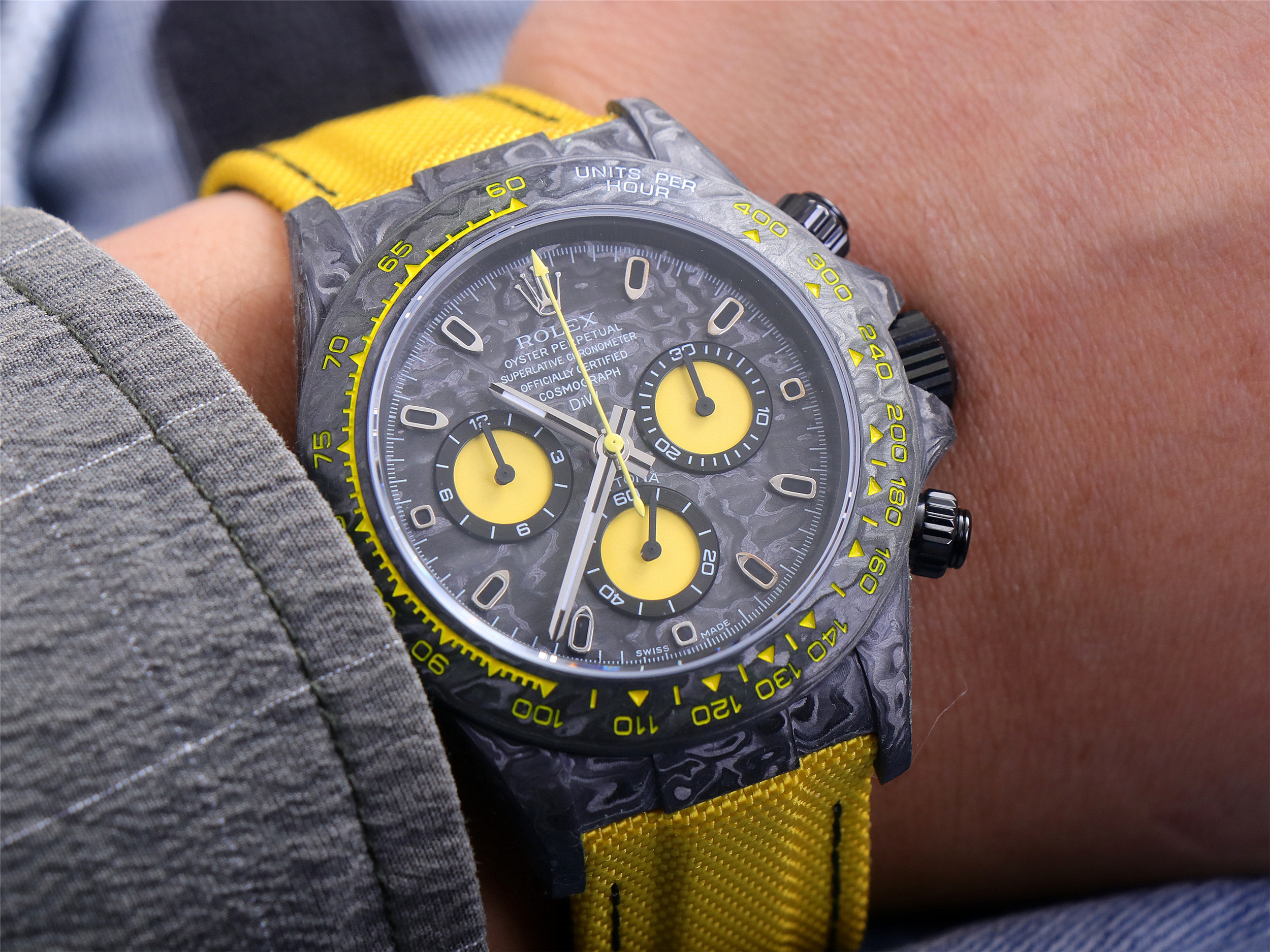 彩色迪通拿手錶價格 JH廠勞力士迪通拿碳纖維定制版 高仿錶￥5580