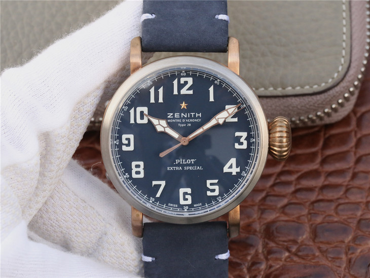 XF真力時Pilot Type 20 Extra Special Westime特別限量腕錶，2824瑞士機械機芯，瘋馬皮錶帶 男士腕錶￥3480