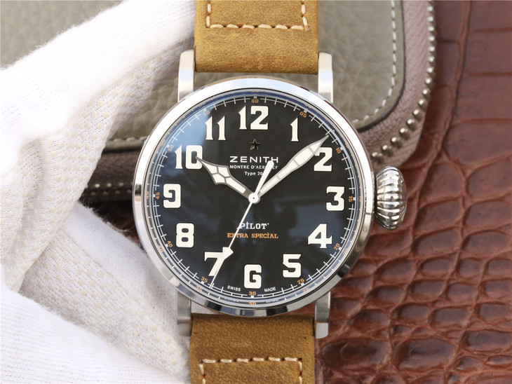 XF真力時飛行員大飛29.2430.679/21.C753青銅男士腕錶，純青銅錶殼，2824瑞士機械機芯，瘋馬皮錶帶￥3480