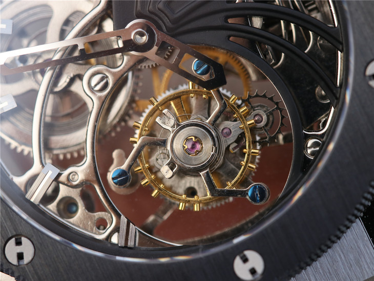 宇舶恆寶大爆炸鏤空陀飛輪 鑲滿鉆錶殼 2.0升級版 鏤空陀飛輪機芯 橡膠錶帶 男士腕錶￥6880