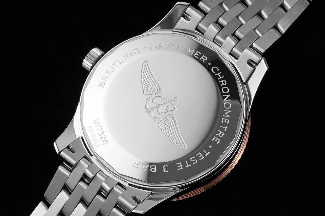 TF廠百年靈航空計時41mm鋼帶男士計時機械腕錶 玫瑰金黑面