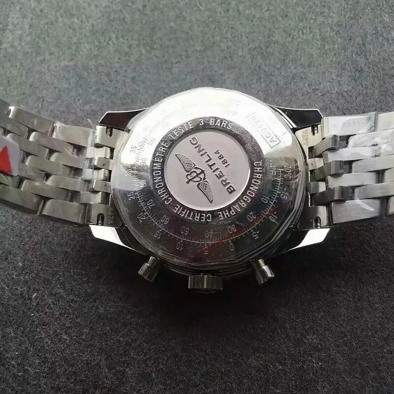 JF廠百年靈航空計時01繫列鋼帶版藍面計時機械男錶