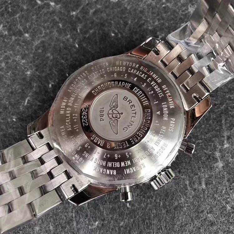 JF廠百年靈航空計時繫列鋼帶男士計時機械腕錶46mm