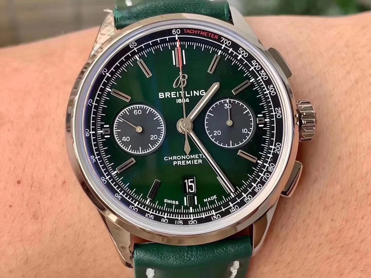 GF廠百年靈璞雅B01計時腕錶皮帶男士計時機械手錶42mm