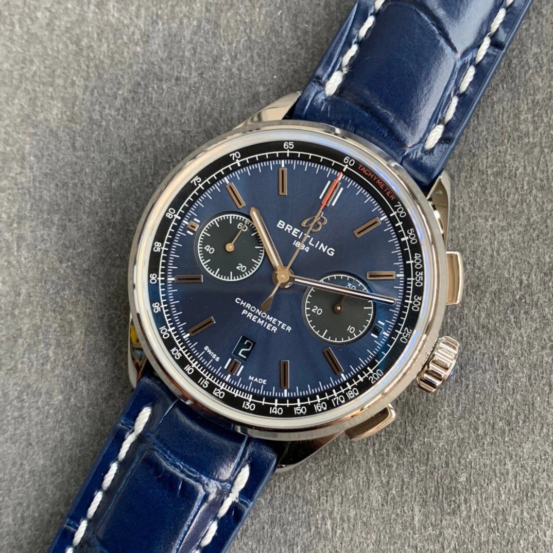 GF廠百年靈璞雅B01計時腕錶皮帶男士計時機械手錶42mm